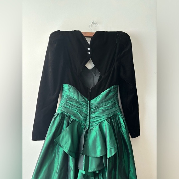 Scott McClintock holiday midi vintage dress in color‎ green and black size 6 - Picture 4 of 8